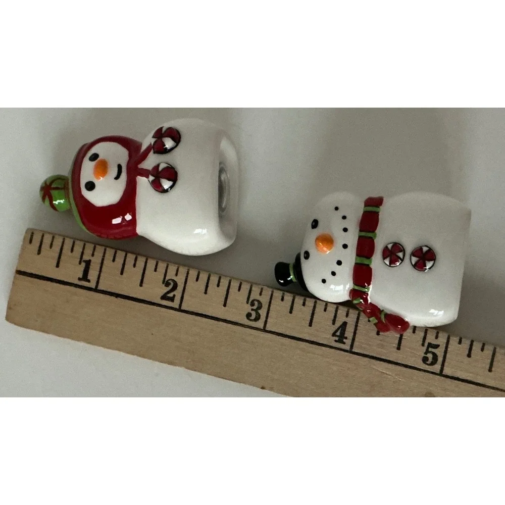 Snowman Salt and Pepper Shakers Ceramic Christmas Holiday Winter Decor Set